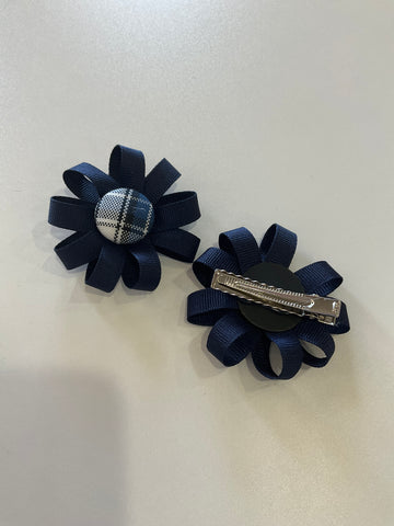 CCA Button Pigtail Bow Set
