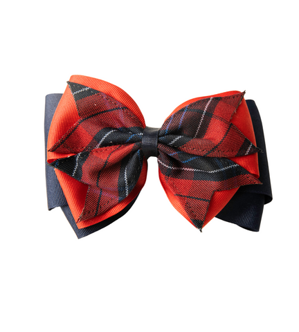 LCCS Plaid Large 3-Layer Bow