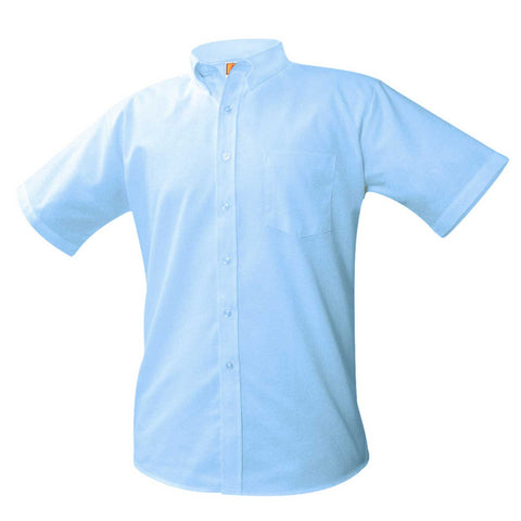 8135-Youth SS Blue Oxford Shirt