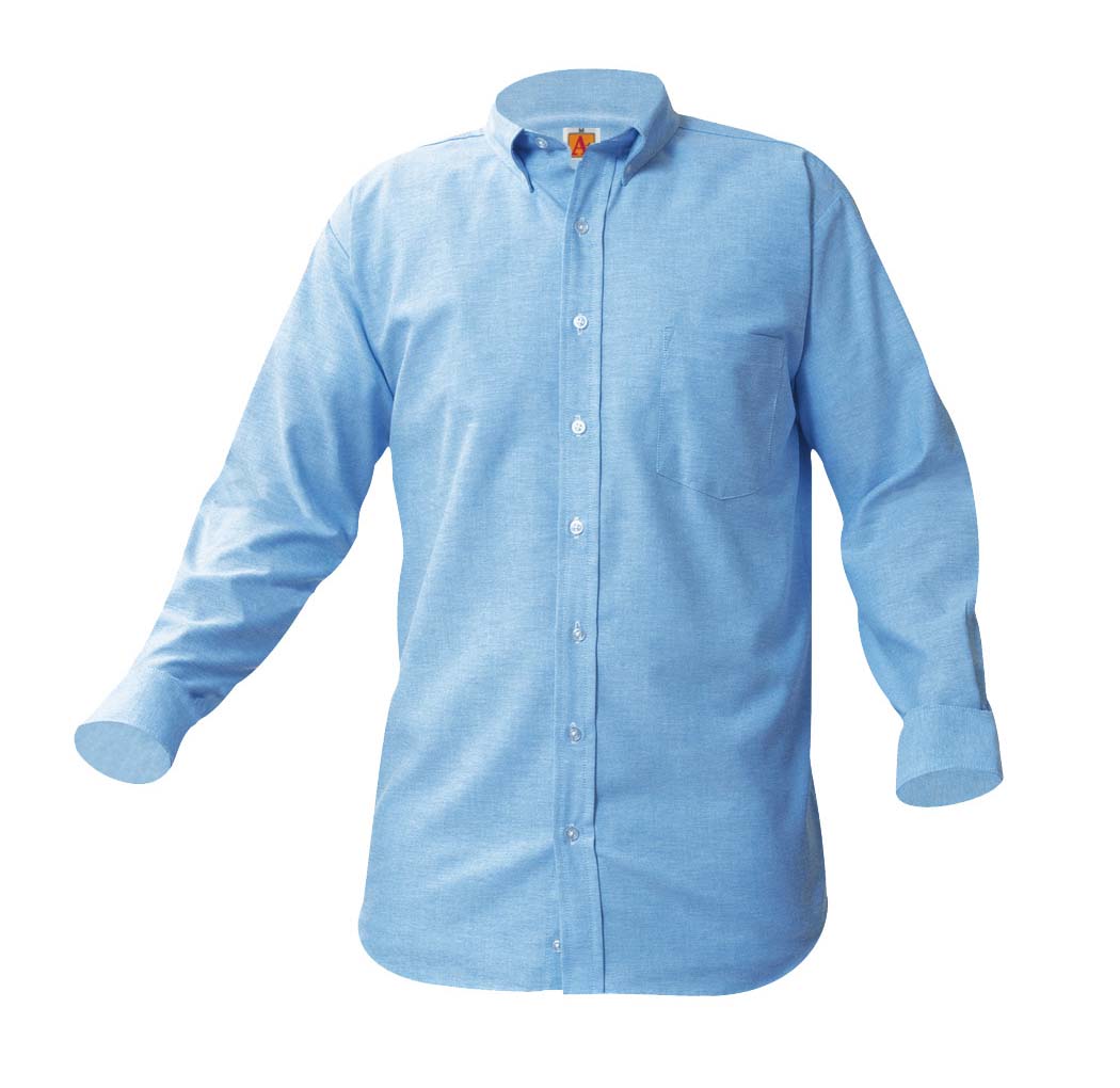 8137-Men's LS Oxford Shirt - Blue