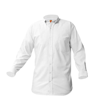 8137-Men's LS Oxford Shirt - White