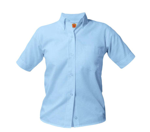 9503-Junior's SS Oxford Shirt - Blue