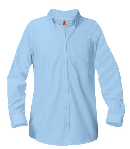 9506-Junior's LS Oxford Shirt - Blue