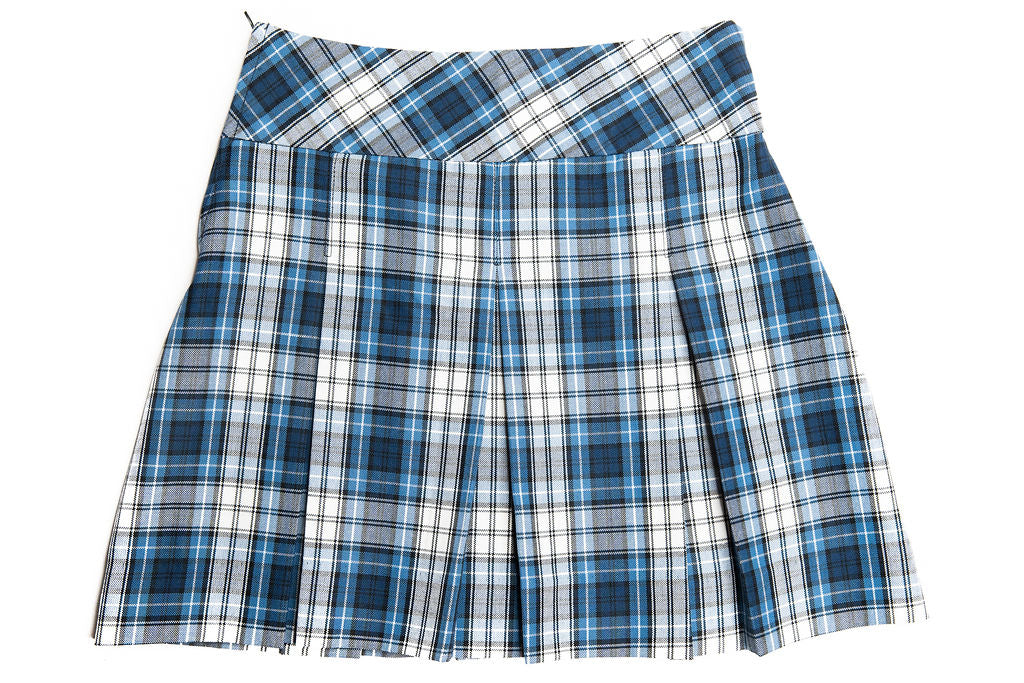 1339-CCA Girl's Wide Band Plaid Skirt