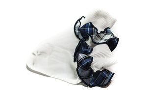 CCA Plaid Trim Ruffled Sock