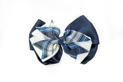 CCA Plaid Large 3-Layer Bow