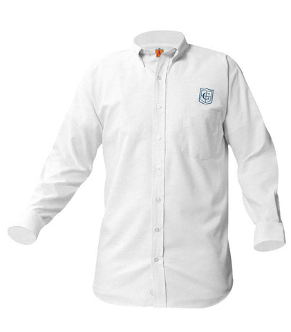 8137-CCS Men's LS Oxford Shirt - White