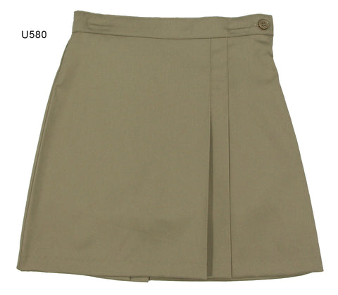 U580-Girl's Double-Pleat Twill Skort