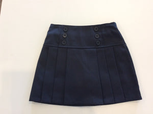 U604-Girls Navy 6-Button Skort