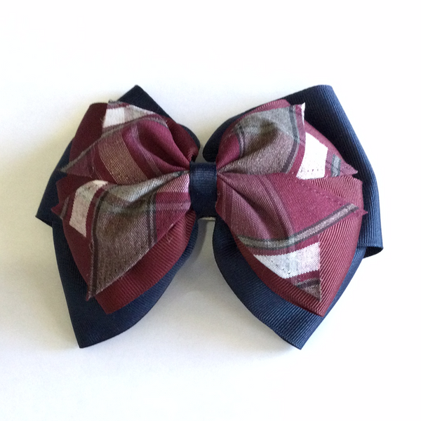 WA/HCA Plaid Large 3-Layer Bow